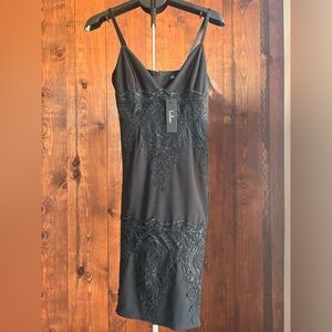 Lulu's Black Floral Lace Dress